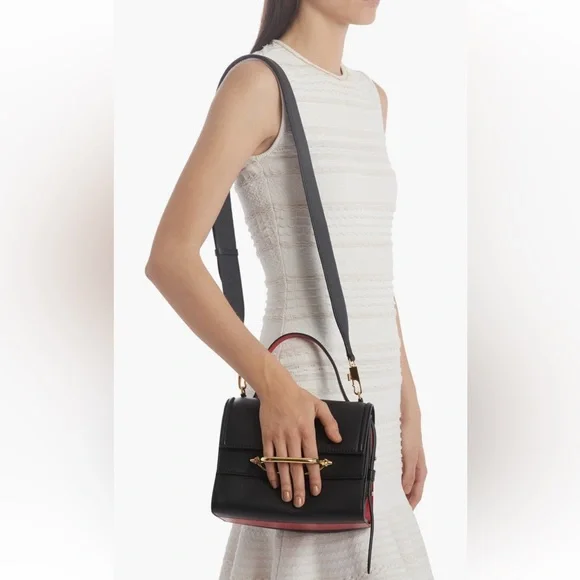 Alexander McQueen Small Double Flap Leather Shoulder Bag - Picture 2 of 16